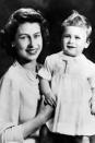 <p>The queen looked thrilled while she posed with her son Prince Charles.</p>