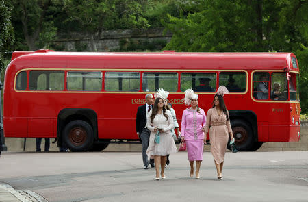 Guests arrive ahead of the wedding of Lady Gabriella Windsor and Thomas Kingston at St George's Chapel in Windsor Castle, in Windsor Castle, near London, Britain May 18, 2019. Steve Parsons/Pool via REUTERS