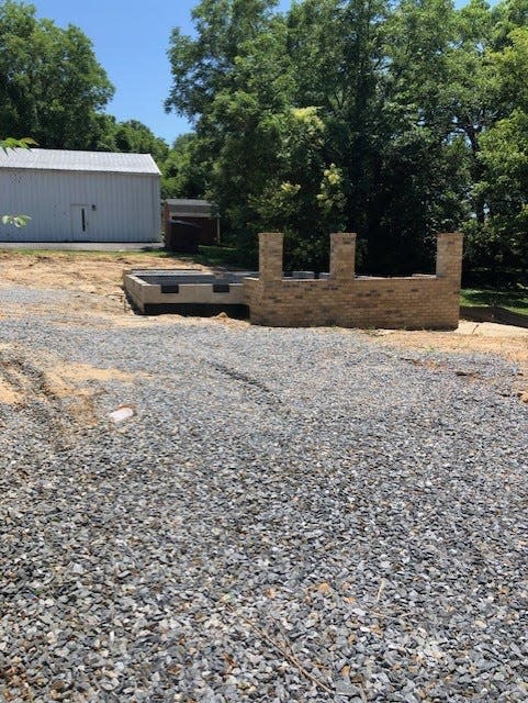 Foundation for one of the new homes being built in the Highland community.