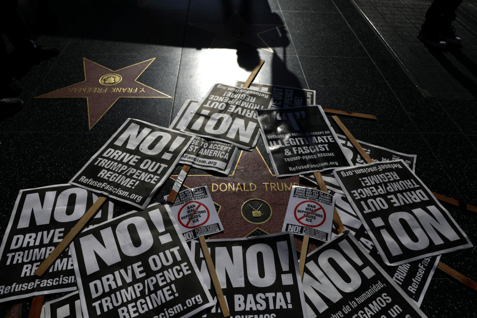 The star has been the site of many protests since Trump was elected. (Photo: Lucy Nicholson / Reuters)