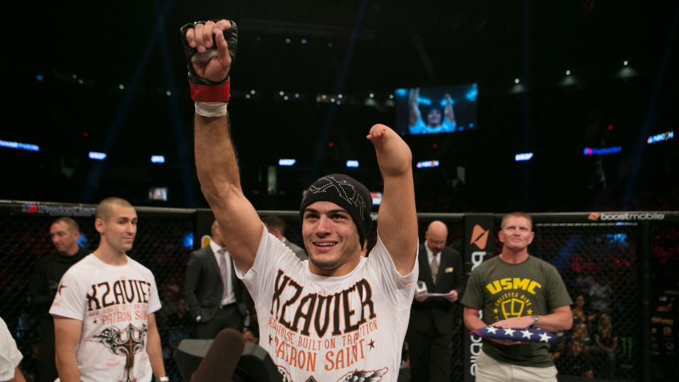 Nick Newell was born without a left hand, but that hasn’t stopped him from climbing the ranks of the MMA world. (AP)