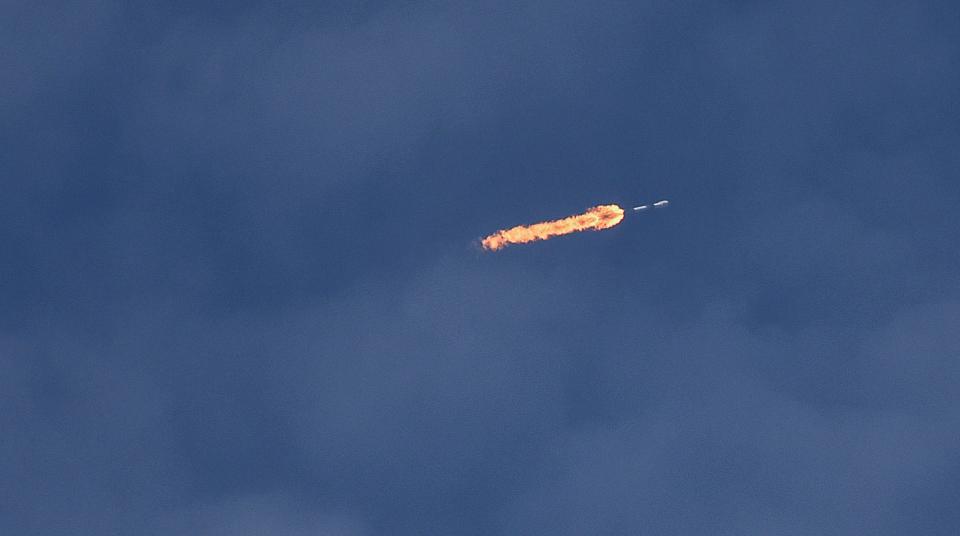 A SpaceX Falcon 9 rocket soars skyward Thursday night, taking 23 Starlink satellites to low-Earth orbit from Launch Complex 40 at Cape Canaveral Space Force Station.