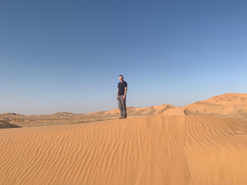 Writer Mark Jones in the Omani desert (Mark Jones)