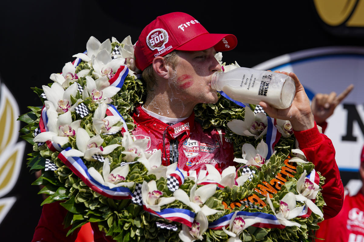 Marcus Ericsson wins Indianapolis 500 in frantic shootout as pit penalty leads to heartbreak for leader Scott Dixon