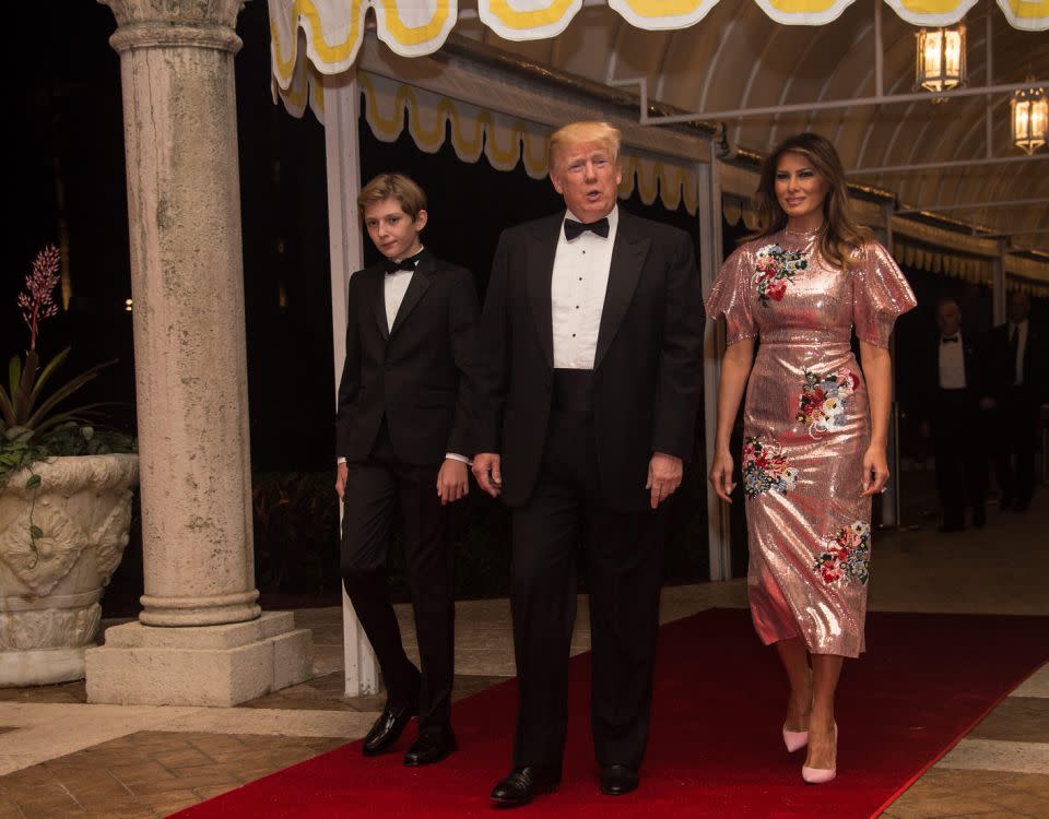 Melania Trump wore a $7,300 gown on New Year's Eve. Photo: Getty Images