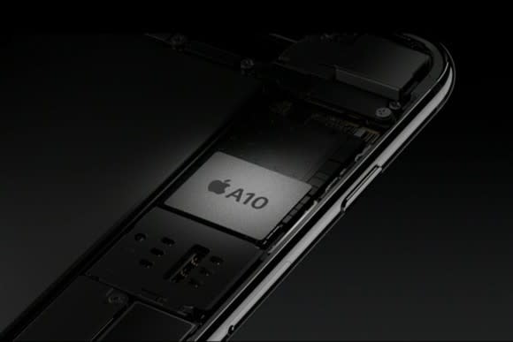 The Apple A10 Fusion chip inside of the iPhone 7.