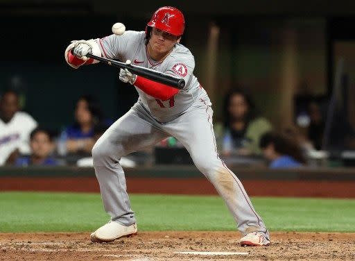 大谷翔平敲2打點、飆9K包辦勝投。法新社