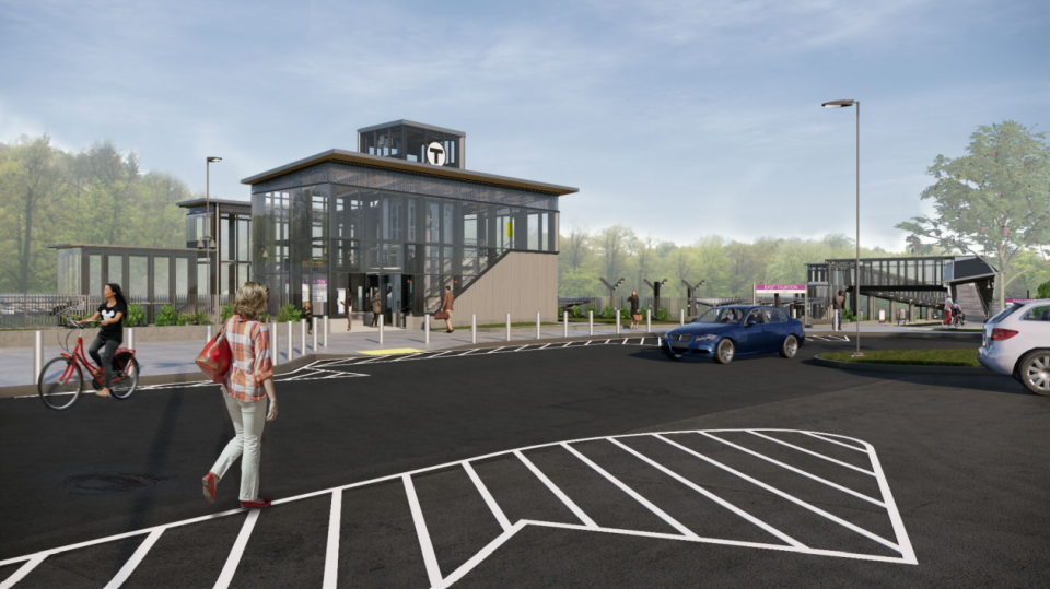 Rendering of East Taunton Commuter Rail station. This is the planned design as of Feb. 4, 2021.