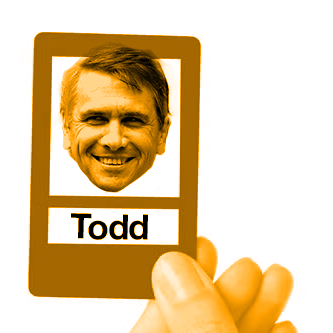 Guess Who gamecard but it's Todd Blanche.