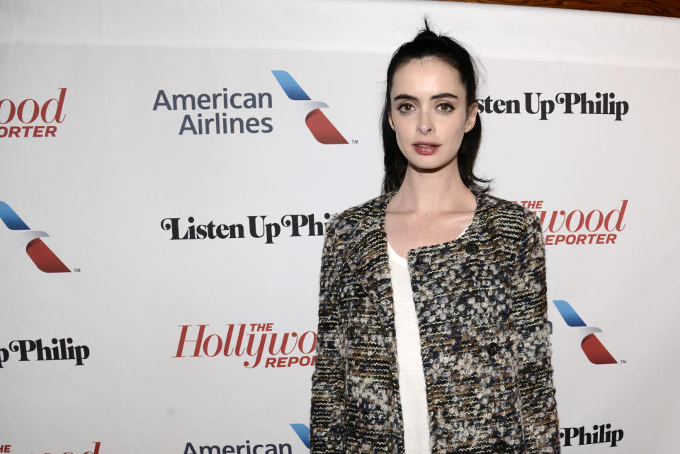 IMAGE DISTRIBUTED FOR THE HOLLYWOOD REPORTER - Krysten Ritter arrives at the Listen Up Philip premiere party presented by The Hollywood Reporter & American Airlines, on Monday, Jan. 20, 2014 in Park City, Utah. (Photo by Dan Steinberg/Invision for The Hollywood Reporter/AP Images)