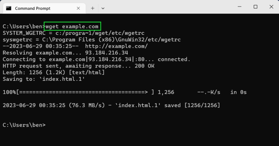 Download Files from the Windows Command Line with Wget