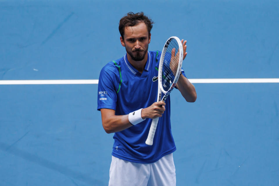 Daniil Medvedev, pictured here celebrating after his victory over Christopher Eubanks at the Miami Open.