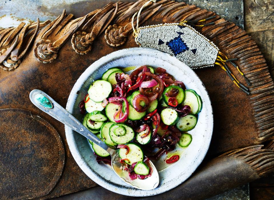 Cucumber and Charred Onion Salad