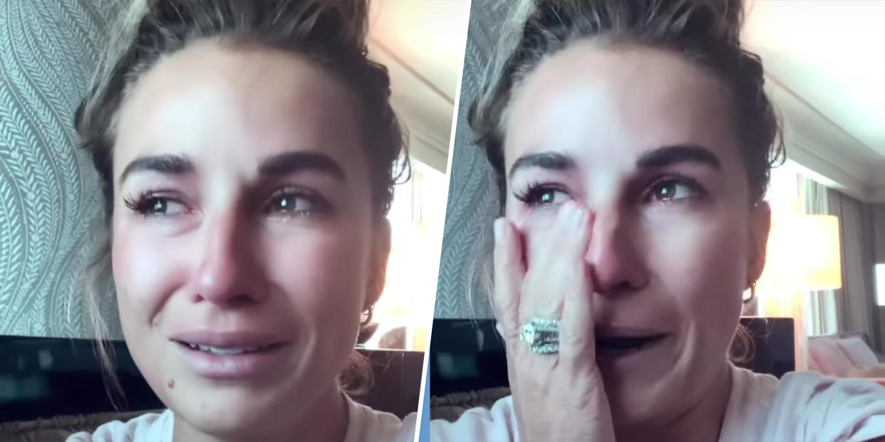 Jessie James Decker shared the emotional video clips to her Instagram Stories after reading “disgusting,” “bullying” comments about her body on Reddit. (jessiejamesdecker / Instagram)