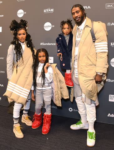 <p>Unique Nicole/Getty Images</p> Teyana Taylor and Iman Shumpert with their daughters Junie and Rue