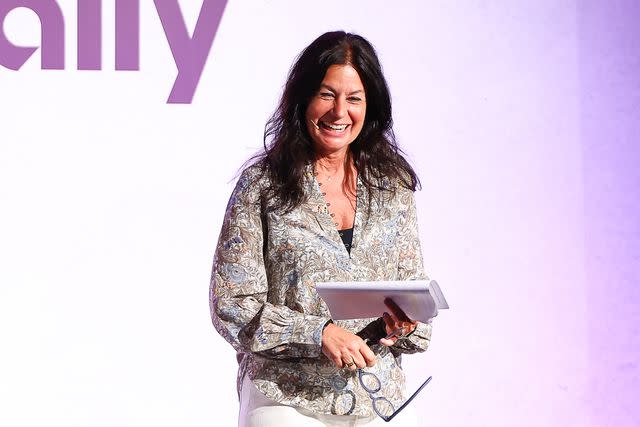 <p> Arturo Holmes/Getty</p> Andrea Bimmer speaks during the 2023 espnW Summit NYC at 1 Hotel Brooklyn Bridge on May 04, 2023 in Brooklyn, New York