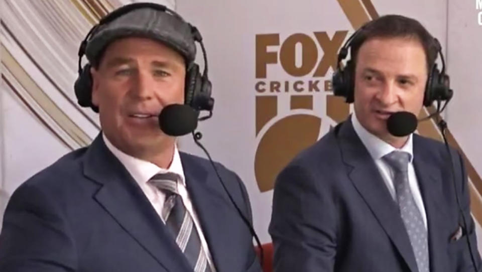 Shane Warne's new hat generated a substantial amount of interest when he showed it off in the first day of Australia's Test series against India. Picture: Fox Cricket