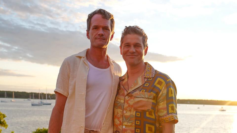 <p>Neil Patrick Harris and David Burtka enjoy the sunset at a weekend screening of Harris' new Netflix series <em>Uncoupled</em> in The Hamptons, New York.</p>