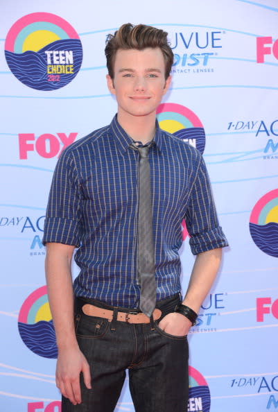 Actor Chris Colfer arrives at the 2012 Teen Choice Awards at Gibson Amphitheatre on July 22, 2012 in Universal City, California. (Photo by Jason Merritt/Getty Images)