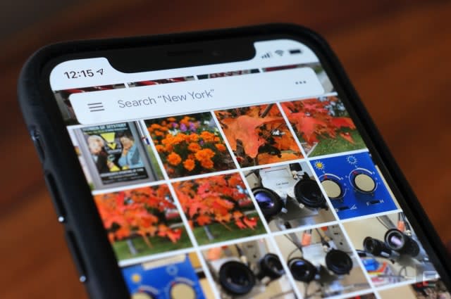 Google Photos on an Apple iPhone XS