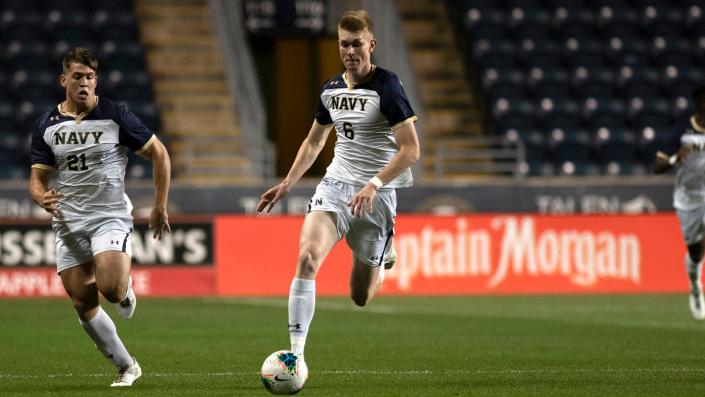 Matt Nocita, a 6-foot-8 center back at the U.S. Naval Academy, is a three-time Patriot League Defender of the Year.