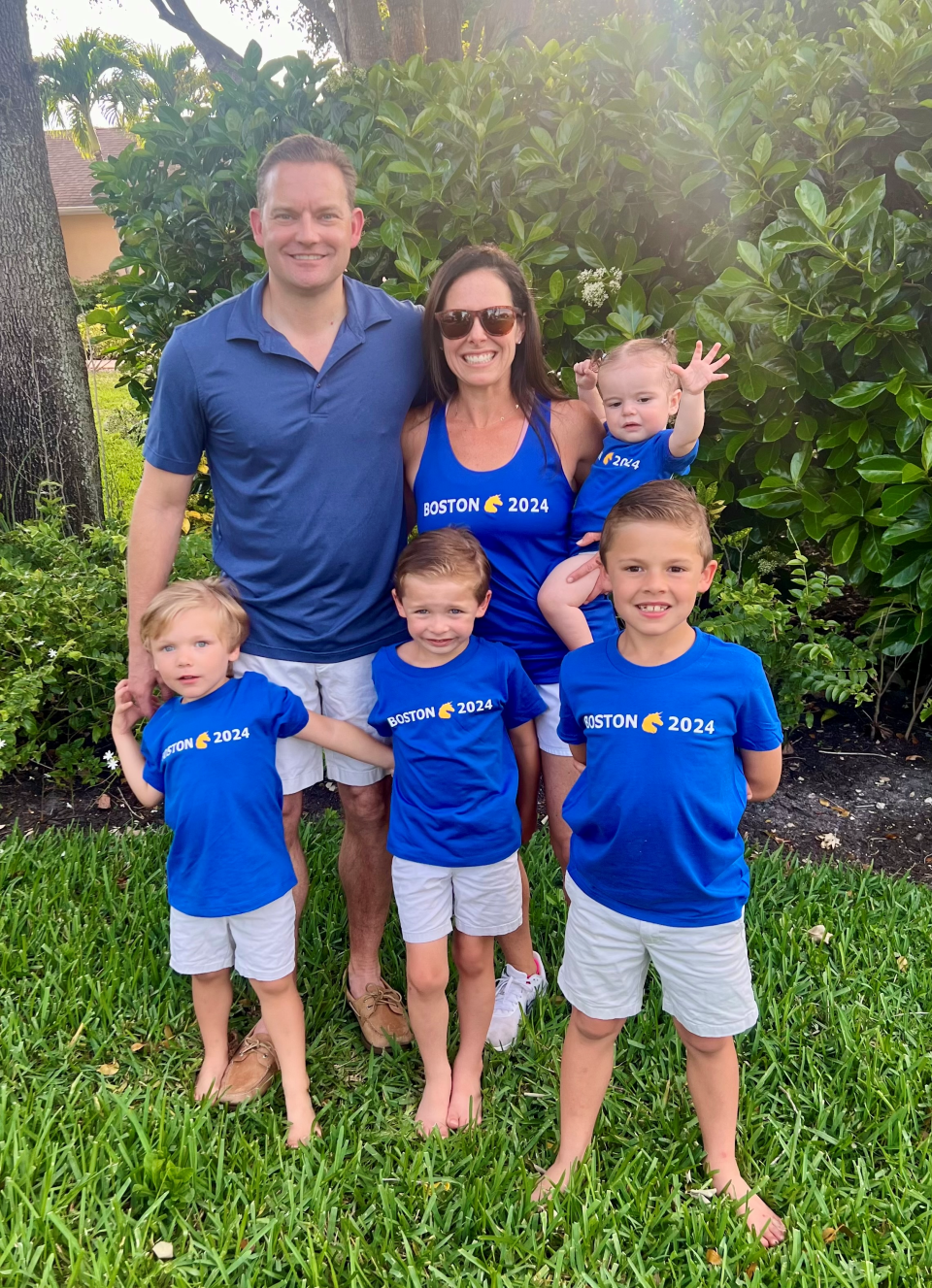 Jackie Wynn with her husband and four children.