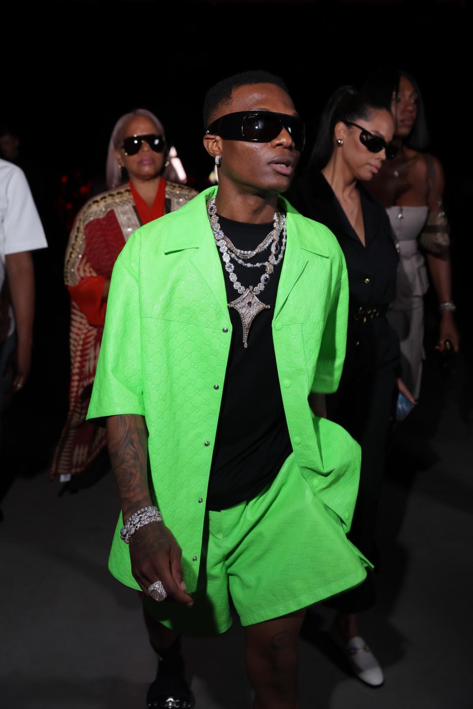 Wizkid, is seen at Gucci during Milan Fashion Week on Sept. 22, 2023, in Milan, Italy.