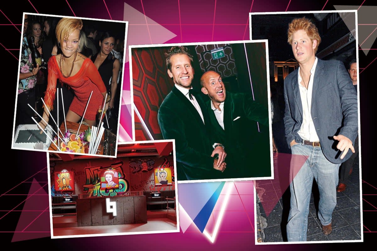 Bouji nights: the club drew stars and royalty, including Rihanna and Prince Harry. Centre, owners Jake Parkinson-Smith and Carlo Carello. Bottom right, a CGI of how the new club will look  (Dave Bennett/Rex Shutterstock)