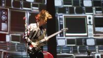 Lead vocalist Matthew Bellamy of Muse performs at the Coachella Valley Music and Arts Festival in Indio, California April 12, 2014. Picture taken April 12, 2014. REUTERS/Mario Anzuoni (UNITED STATES - Tags: ENTERTAINMENT)