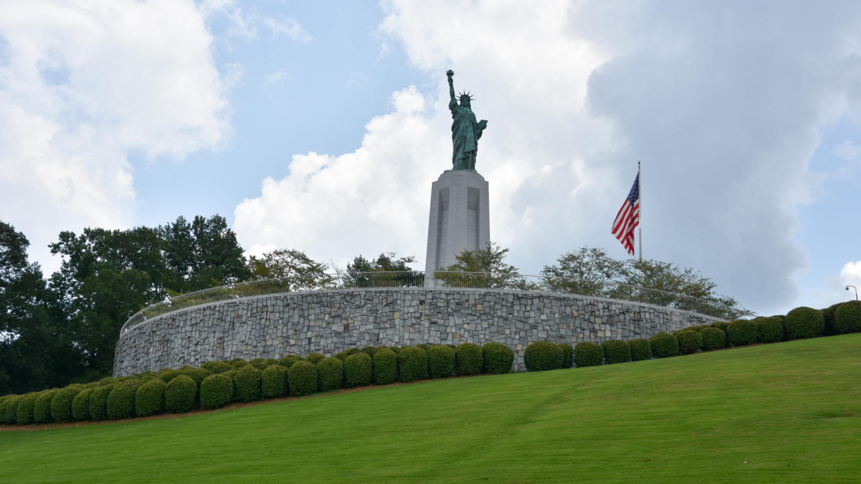 VESTAVIA HILLS, ALABAMA - JUL 24: Statue of Liberty replica at Liberty Park in Vestavia Hills, Alabama, on July 24, 2017.