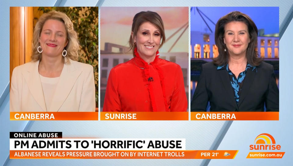 Home Affairs Minister Claire O’Neill and Liberal Senator Jane Hume with Nat Barr on Sunrise