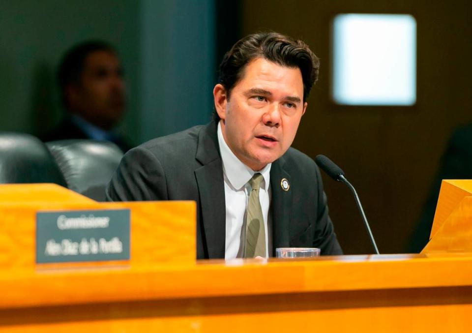 Commissioner Ken Russell speaks during a special meeting at Miami City Hall in Coconut Grove, Florida on Thursday, April 28, 2022. The meeting was held to discuss the Miami Freedom Park proposal.