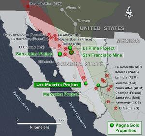 Project location within the Sonora Mojave Mega Shear