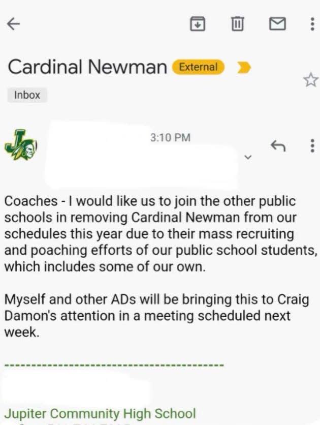 On January 12, the Post obtained an email from a PBCSD athletic director to the coaches of their department.