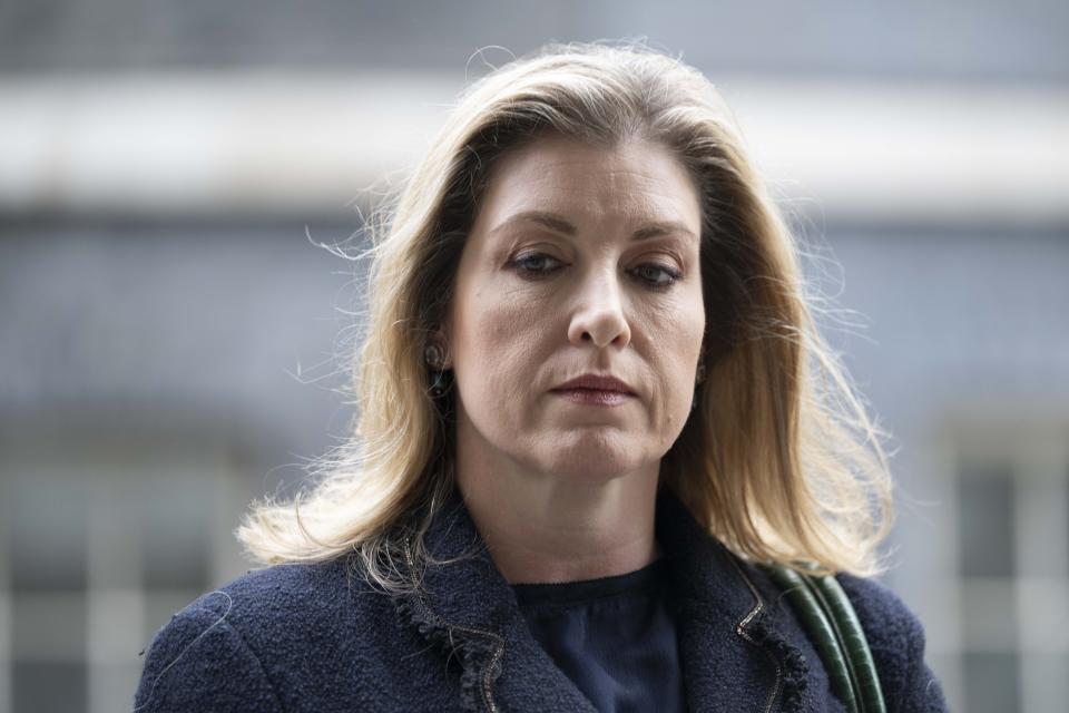 LONDON, UNITED KINGDOM - SEPTEMBER 12: Leader of the House of Commons Penny Mordaunt leaves at Downing Street after attending the Weekly Cabinet Meeting in London, United Kingdom on September 12, 2023. (Photo by Raid Necati Aslm/Anadolu Agency via Getty Images)