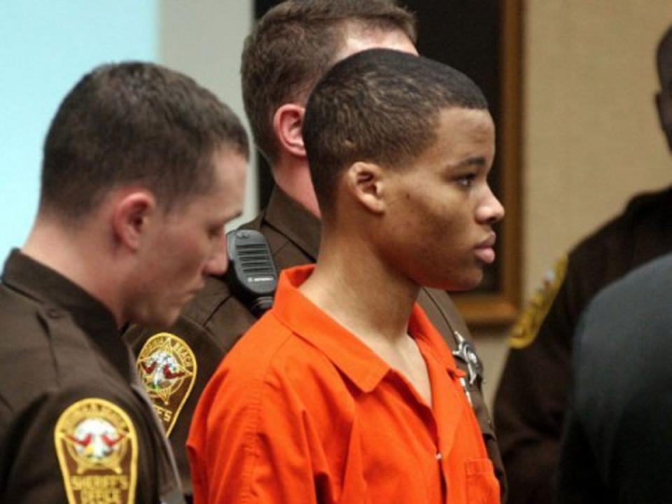 Lee Boyd Malvo in court after his arrest for the sniper spree (EPA)