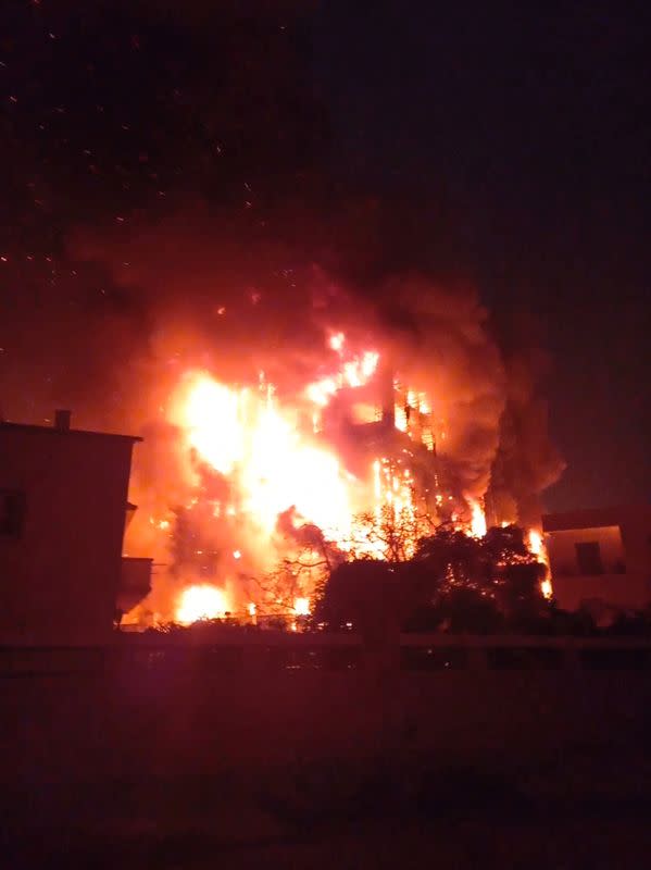 Fire engulfs police facility in Egypt's Ismailia