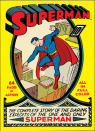 The Man of Steel grew into his more recognizable form in 1939 with his forelock of hair and bigger build in the character's first self-titled series. Still, his "S" logo was much smaller than what we're used to.