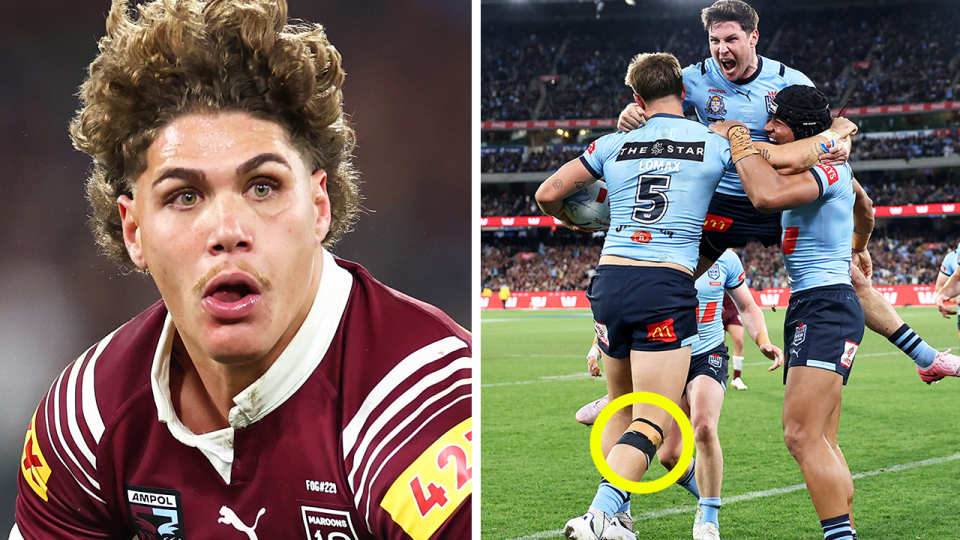 The likes of Reece Walsh (pictured left), Payne Haas and Reuben Cotter are being rested this week, with Zac Lomax (pictured right) a doubt, as State of Origin once again causes havoc with the NRL. (Getty Images)