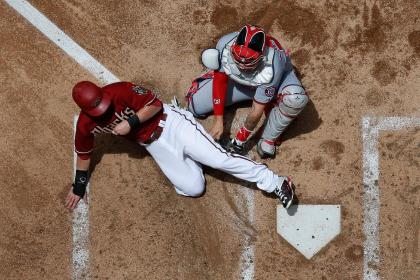 Chris Owings, safe play on a light Monday. (Photo by Christian Petersen/Getty Images)