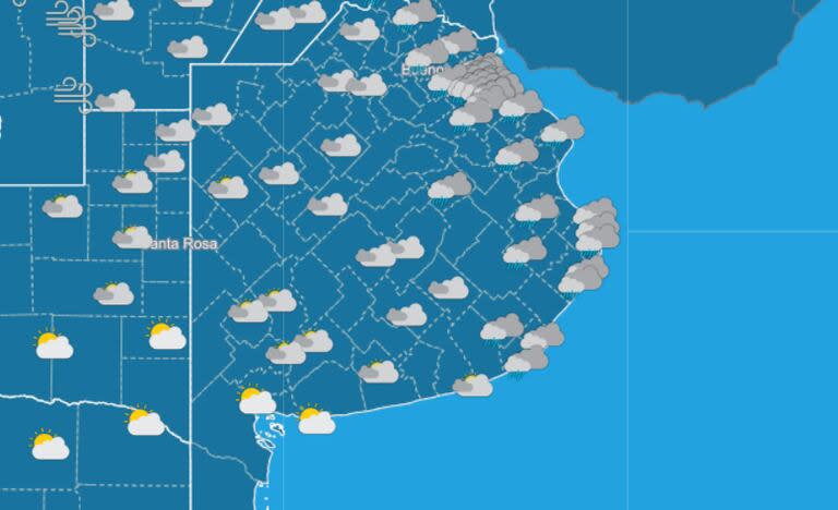 El mapa de las lluvias en Buenos Aires.