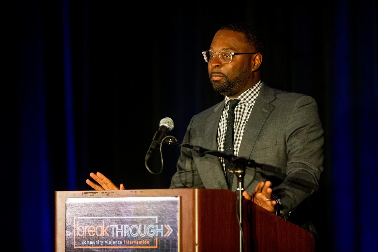 Mayor Paul Young speaks during the 2024 Breakthrough conference in Memphis, Tenn., on Tuesday, March 26, 2024.