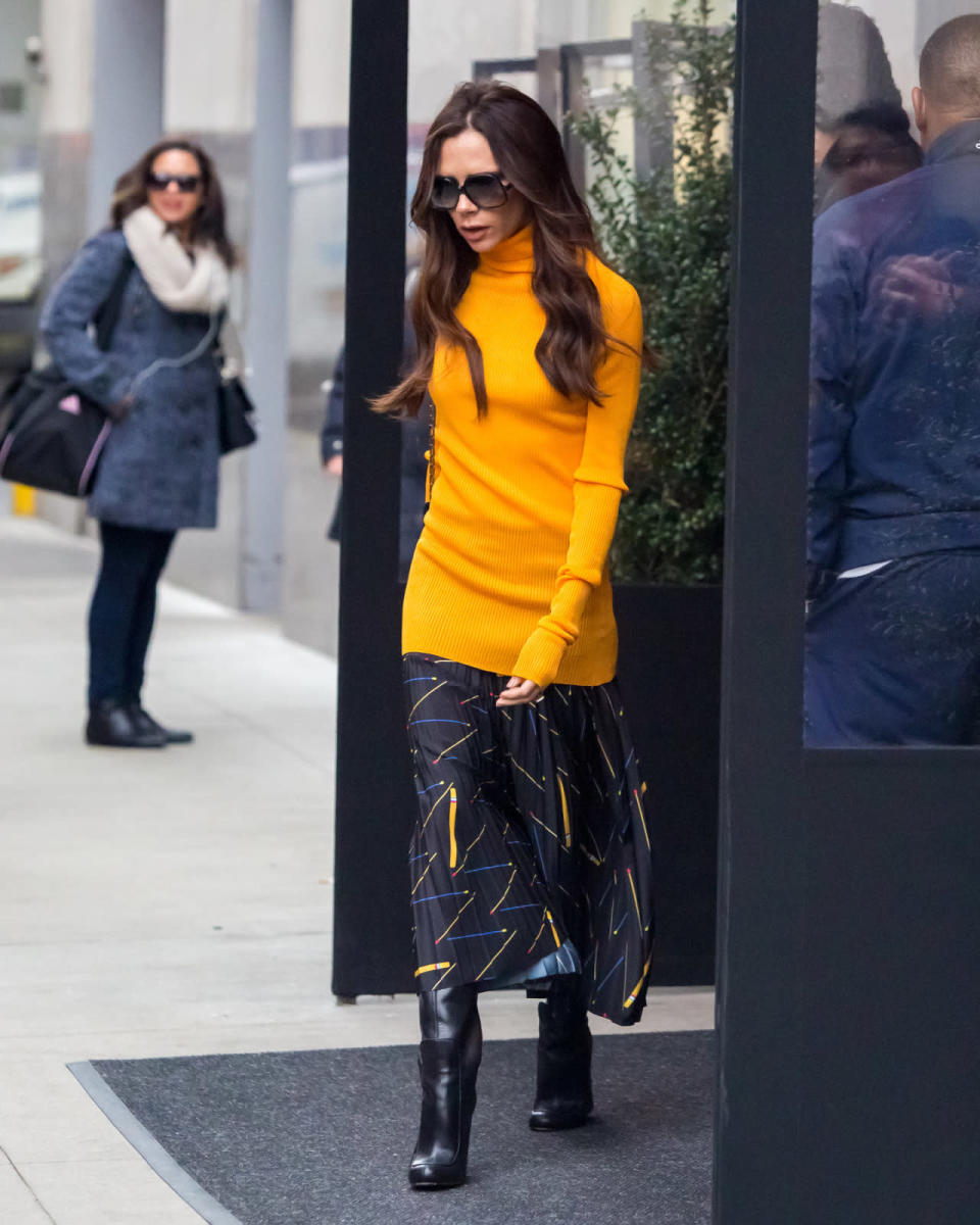 Victoria Beckham fue captada por los paparazzi en la ciudad de Nueva York.