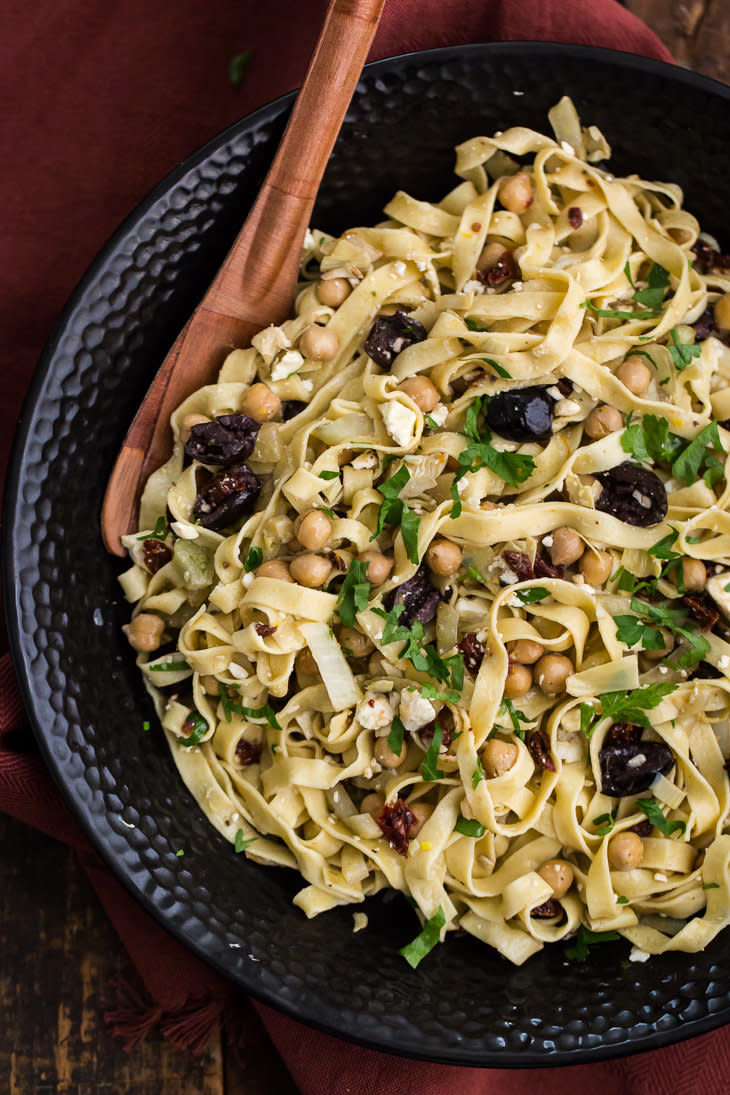 <strong>Get the <a href="http://naturallyella.com/mediterranean-einkorn-pasta/">Mediterranean Einkorn Pasta recipe</a>&nbsp;from Naturally Ella</strong>