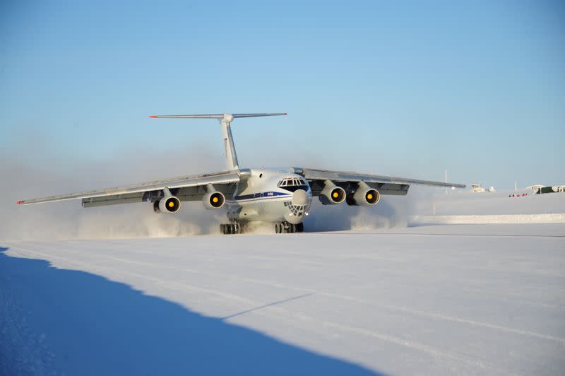 A plane carrying Denmark's Chief of Defence Peter Bartram, arrives in Greenland