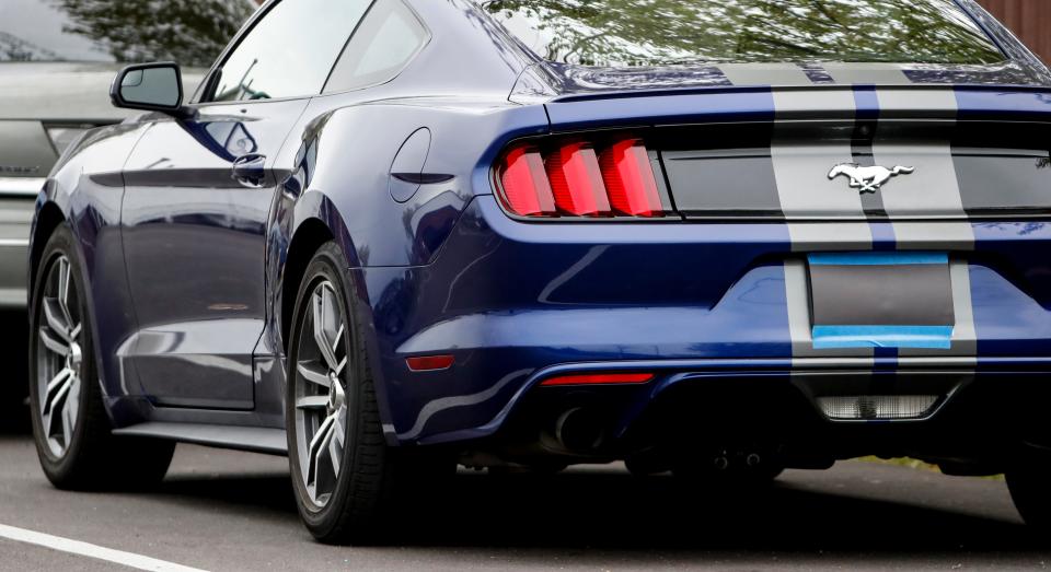 Some of the cars parked at the Maryville Baptist Church for Easter service had their license plates covered. April 12, 2020