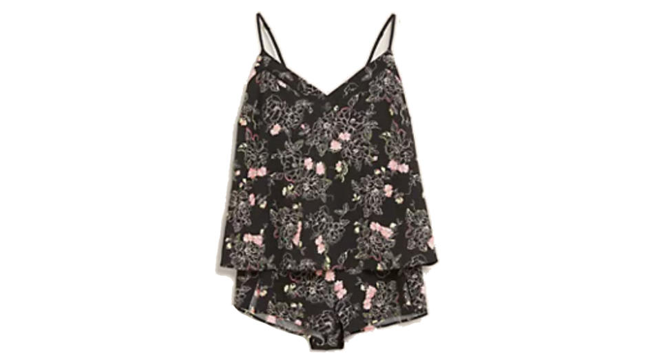  Floral Tattoo Print Cami Set