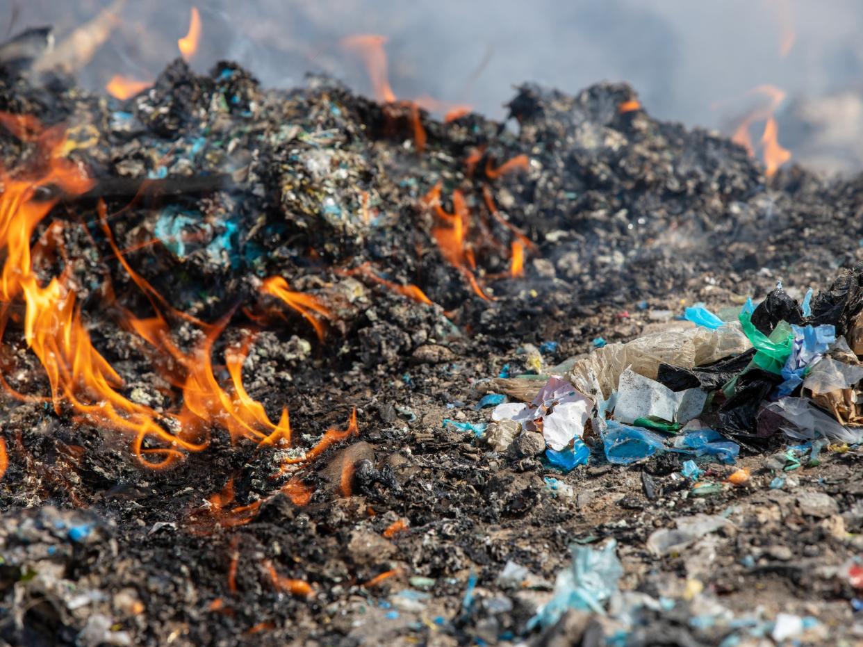 Greenpeace investigators found UK plastics burned at Adana province site (Caner Ozkan / Greenpeace)