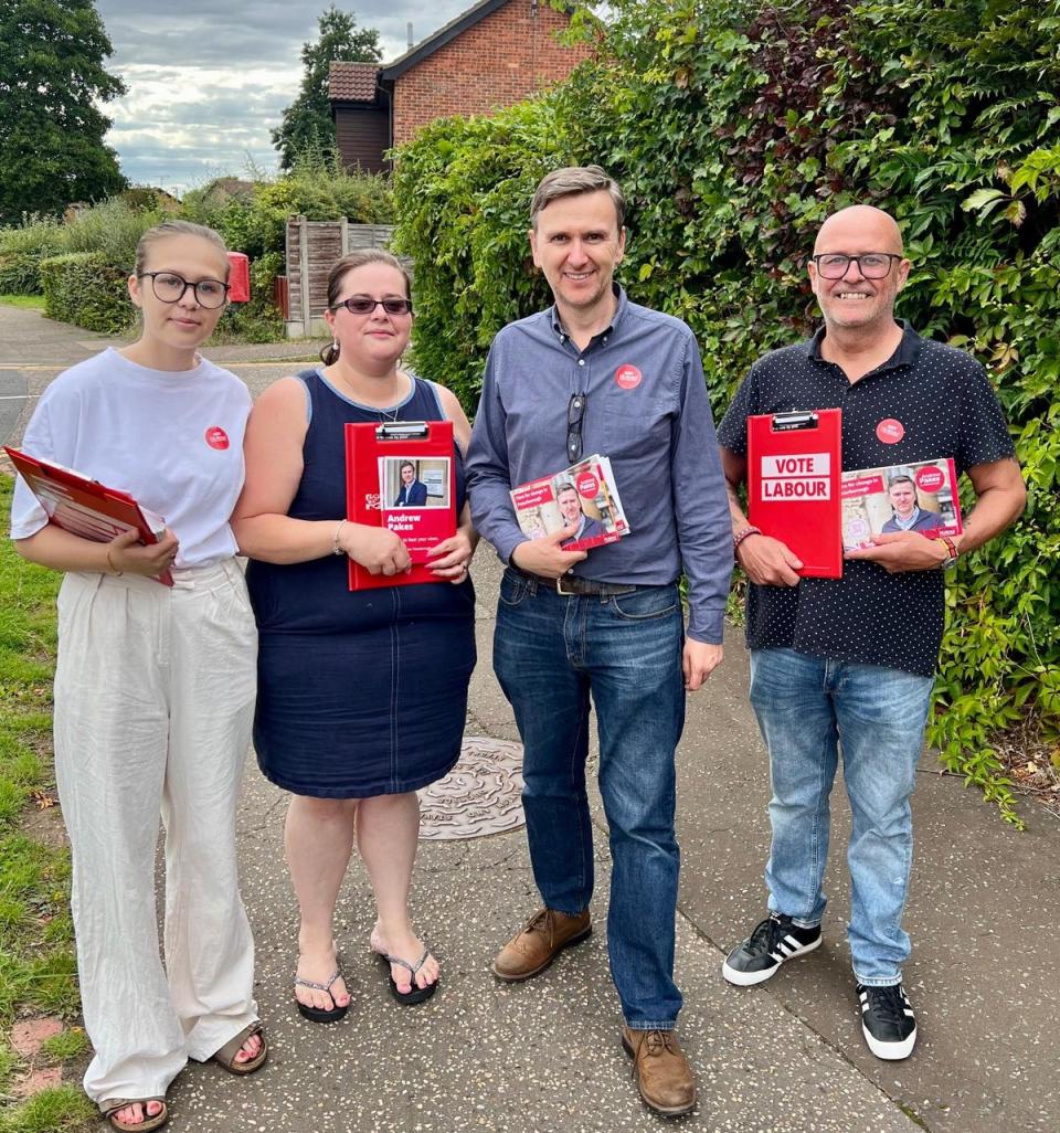 Blakemore-Creedon’s campaign team with Labour candidate Andrew Pakes (Supplied)