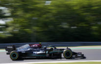 Mercedes driver Valtteri Bottas of Finland steers his car during the second free practice at the Hungaroring racetrack in Mogyorod, Hungary, Friday, July 30, 2021. The Hungarian Formula One Grand Prix will be held on Sunday. (AP Photo/Darko Bandic)